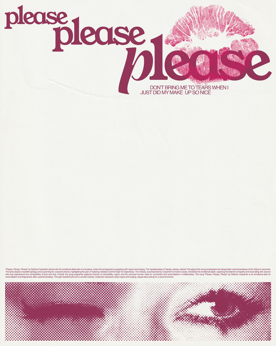 Please Please Please by Sabrina Carpenter poster (Personal work)