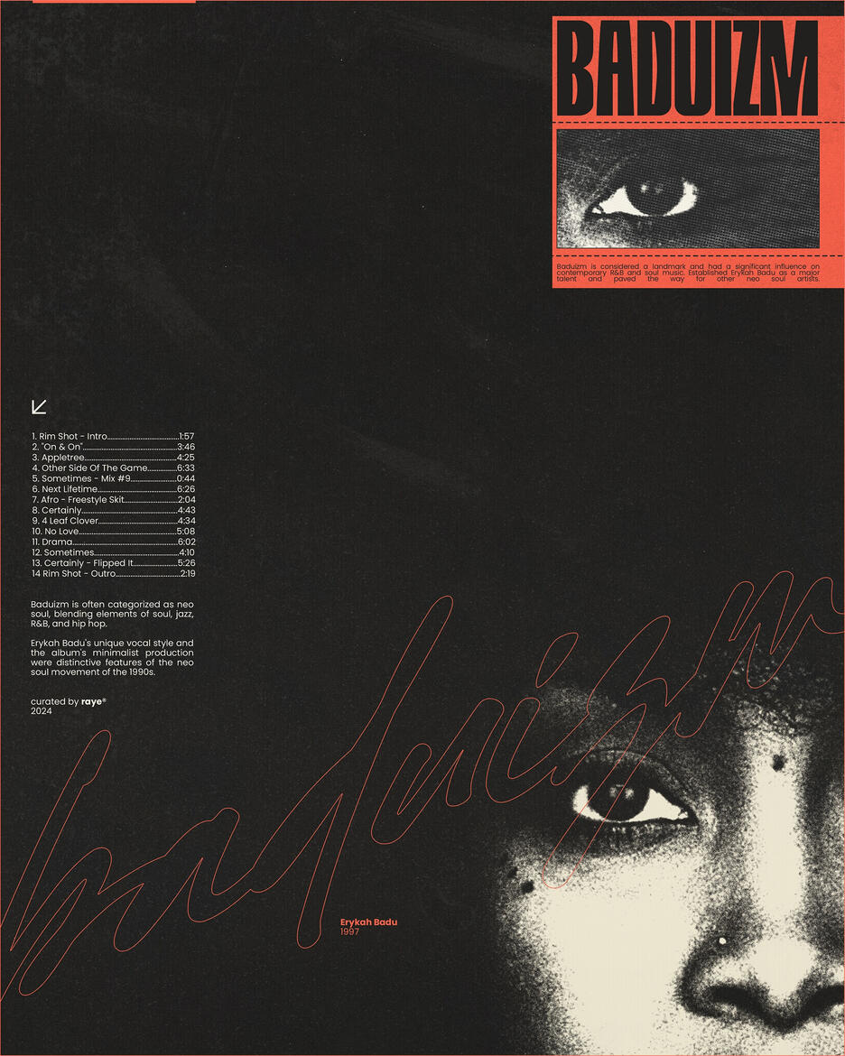 Baduizm track list poster (Personal work)